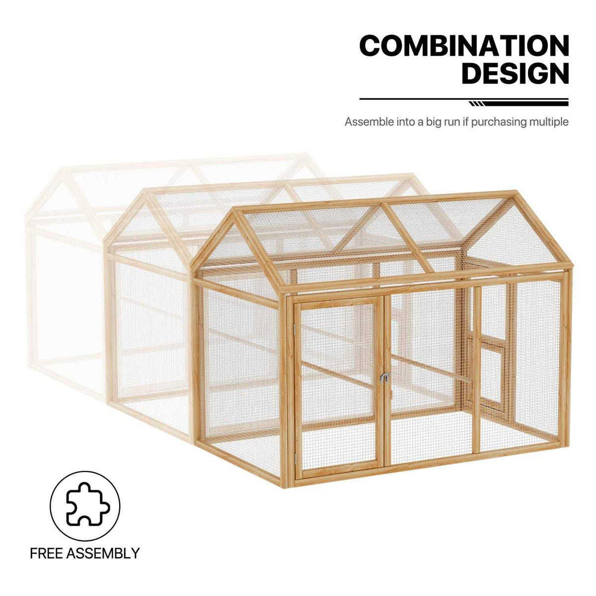 Outdoor Chicken Coop with Roosting Rods T941