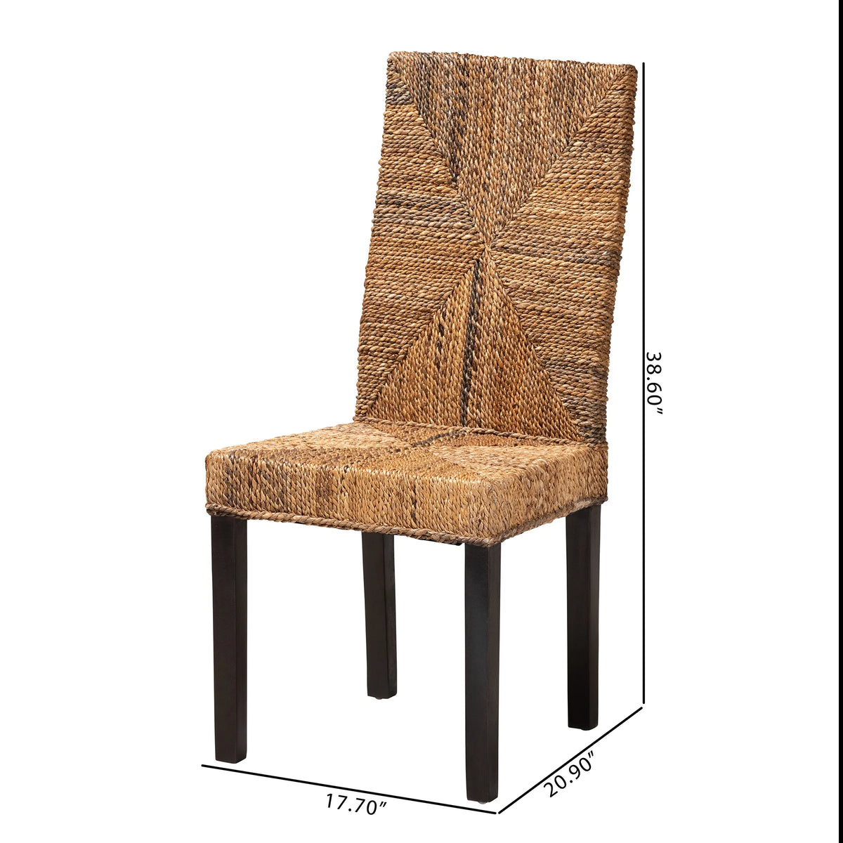 Dark Brown Mahogany Wood Dining Chair P1649