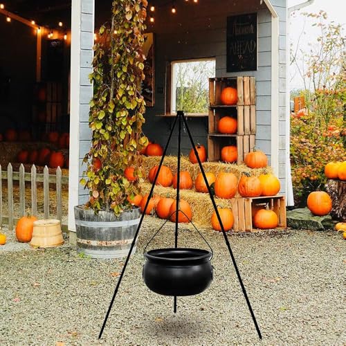 Large Witch Cauldron with Stand and Light Plastic Bowl O7051
