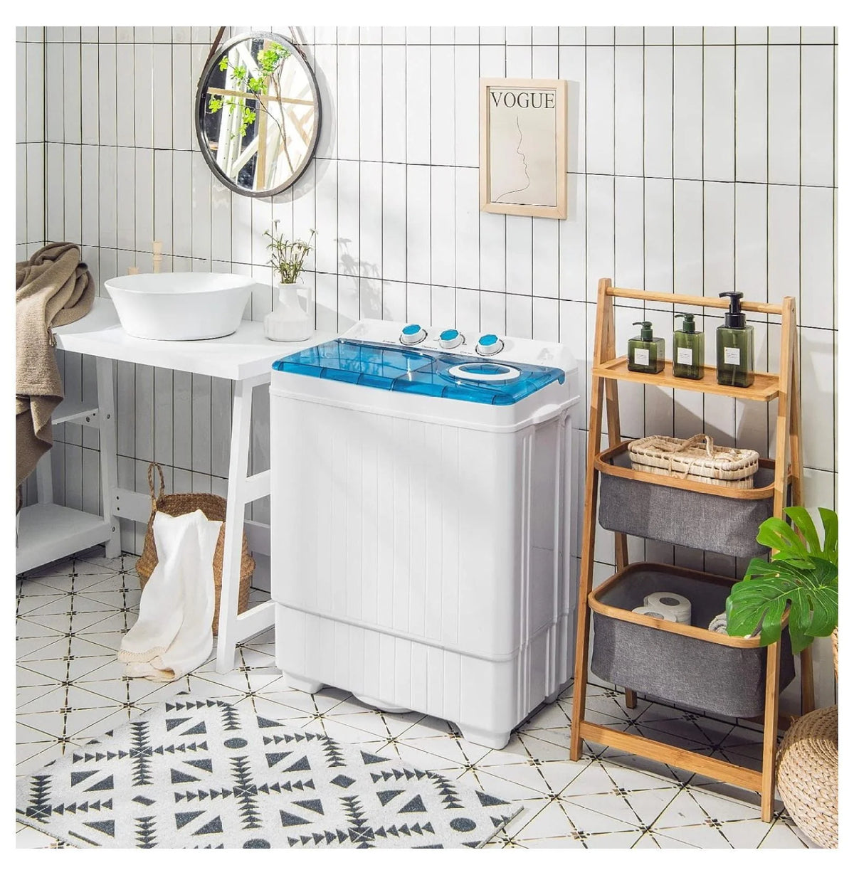 Portable 26 lbs Semi-automatic Washer and Spin Dryer A30693