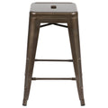 24" High Metal Counter-Height Indoor Bar Stool Set of 4 O8102