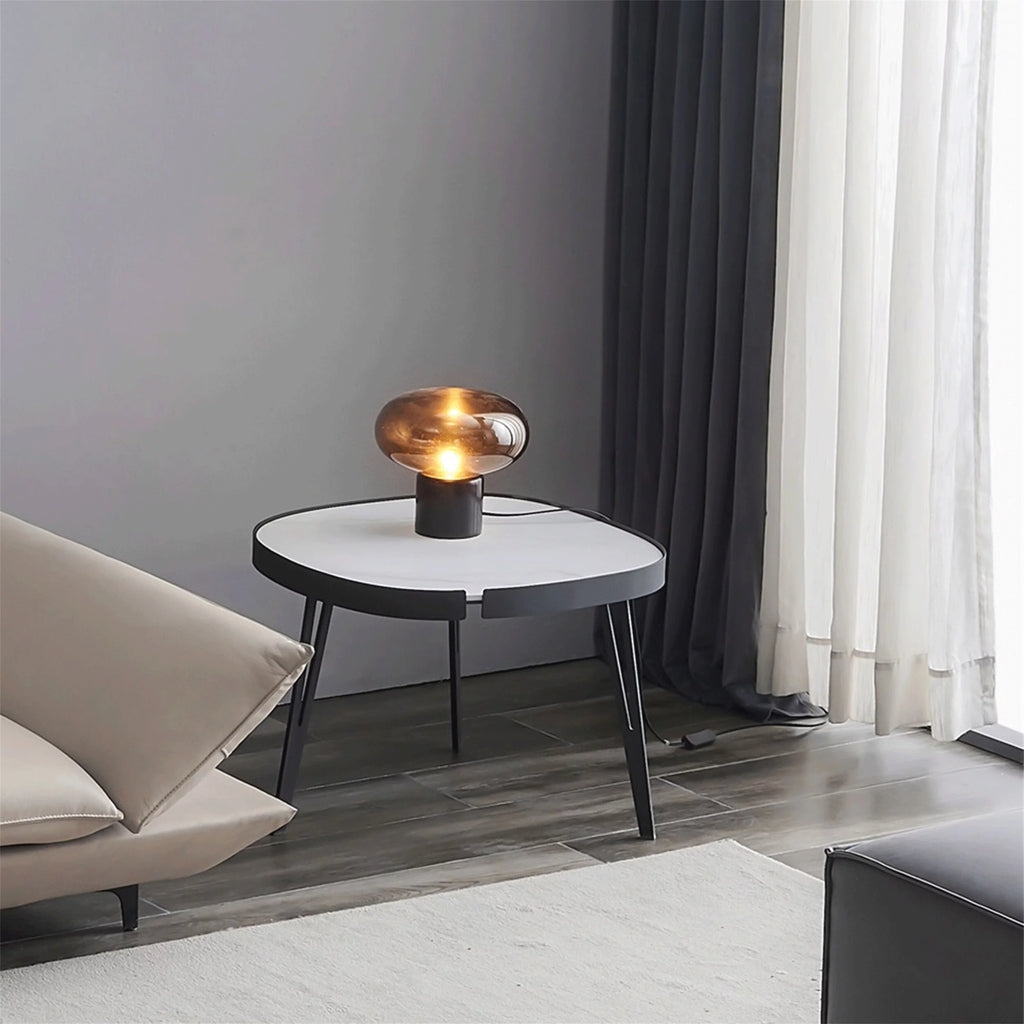 Black Metal Frame Sintered Stone Coffee Table Q8032