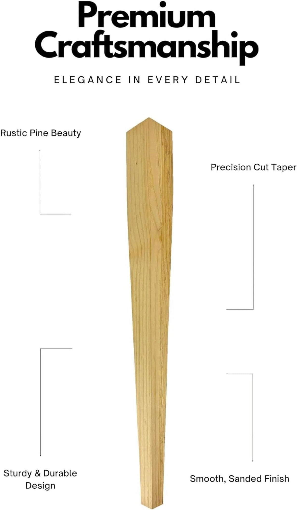 Unfinished Pine Wood Dining Table Leg W3756