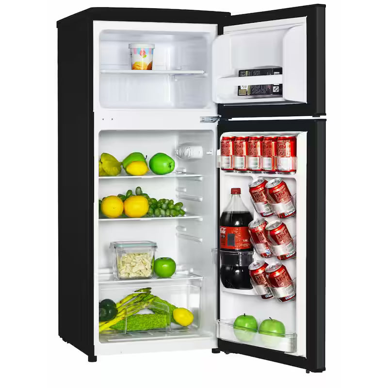 18.5 in. W 4.5 cu. ft. Black 2-Door Mini Refrigerator with Freezer O510