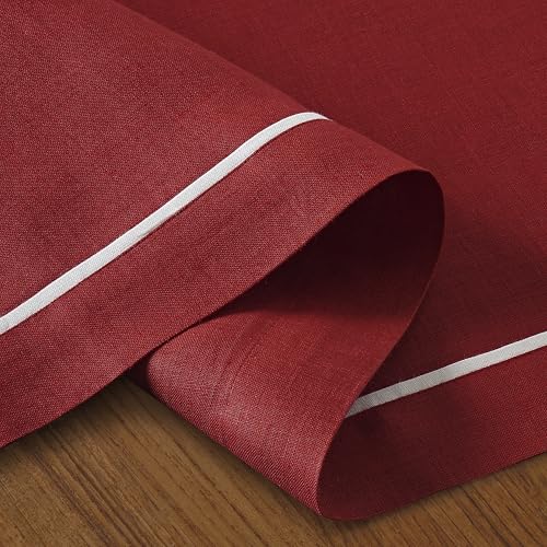 Red 14 x 120 Inch 100% Pure Linen Table Runner I8244