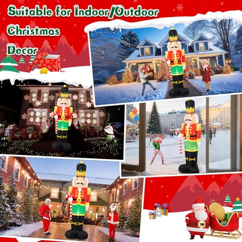 8FT Christmas Inflatable Nutcracker Soldier with Built-in LEDs Y9116