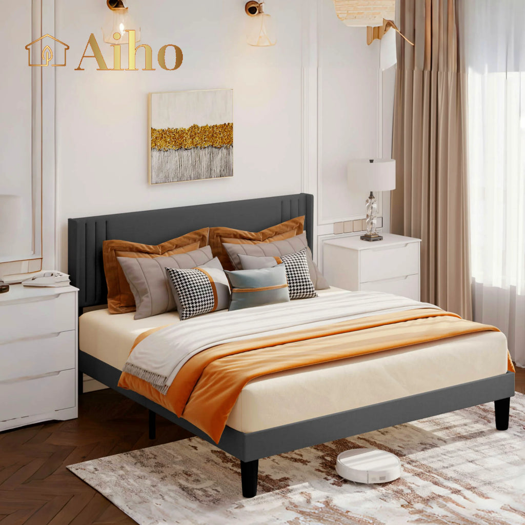 Queen Size Fabric Upholstered Bed Frame Z243606