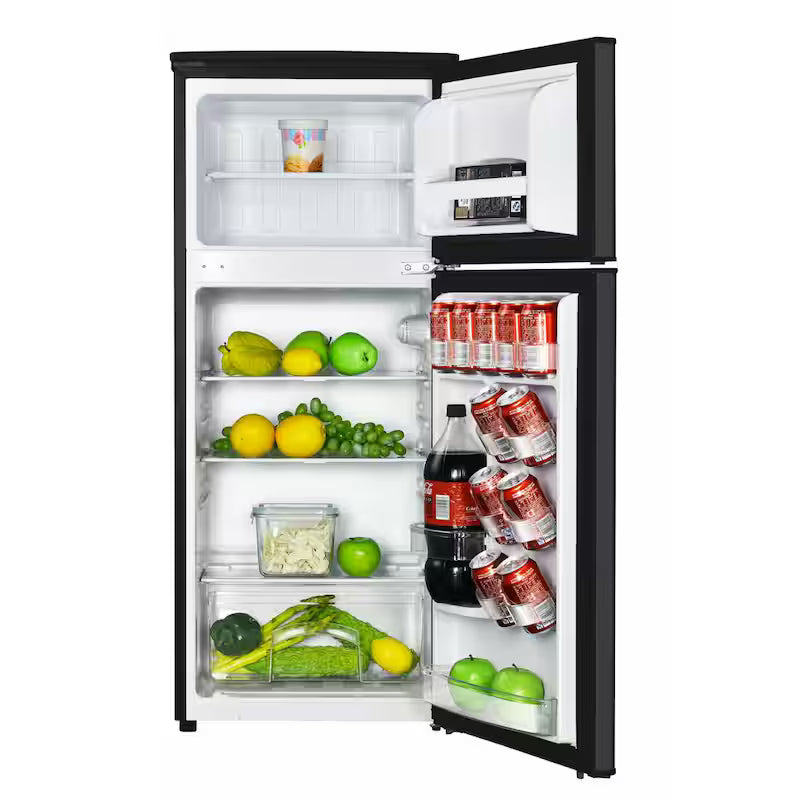 18.5 in. W 4.5 cu. ft. Black 2-Door Mini Refrigerator with Freezer O510