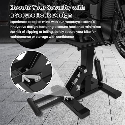 Heavy Duty Steel Hydraulic Motorcycle Jack Lift Stand 400 lbs Capacity Q92898