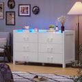 White 6 Drawer Wooden Dresser I5227