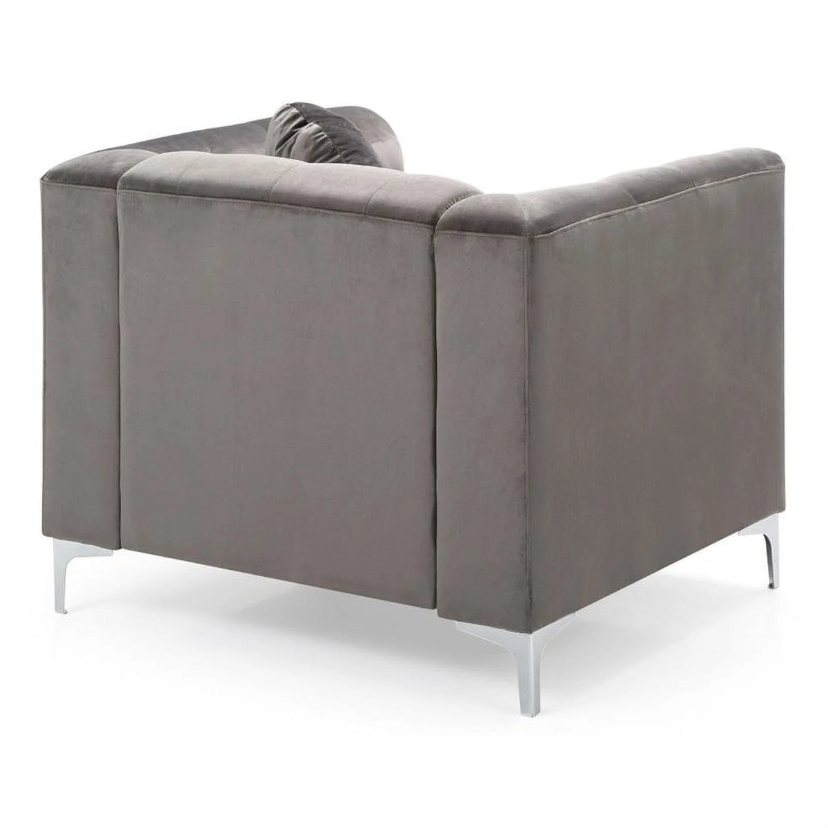 Velvet Sofa Chaise and Chair 2-Piece Set Dark Gray V284