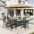 8-Piece Outdoor Dining Set with Beige Umbrella H775362