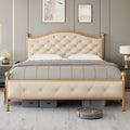 Queen Size Black Tufted Upholstered Platform Bed Frame V839