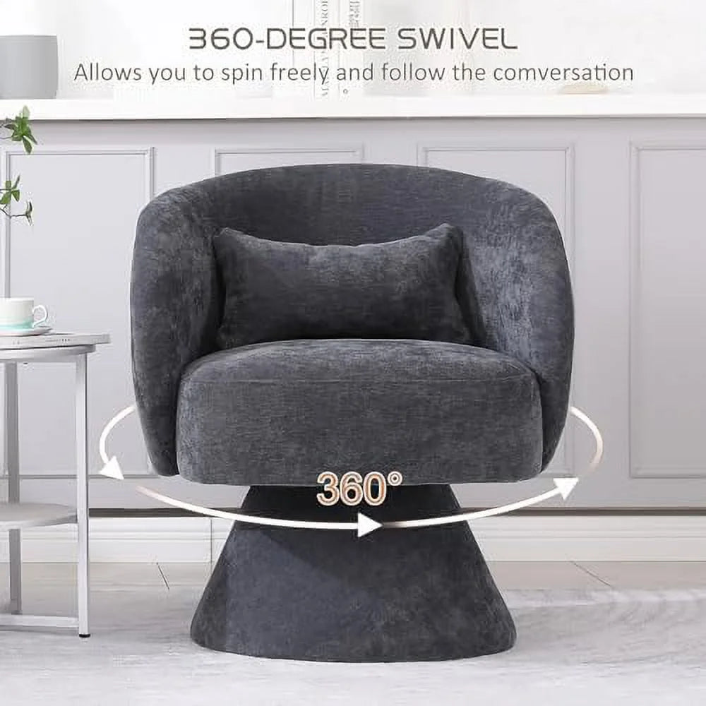 Linen Upholstered Swivel Accent Chair Set of 2 B9198
